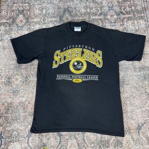 Vintage 2001 Pittsburgh Steelers NFL T-Shirt Mens XL CSA Black Graphic Tee